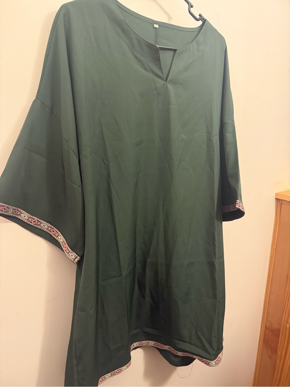 Men's Relaxed Green Tunic Shirt. Size 2X.